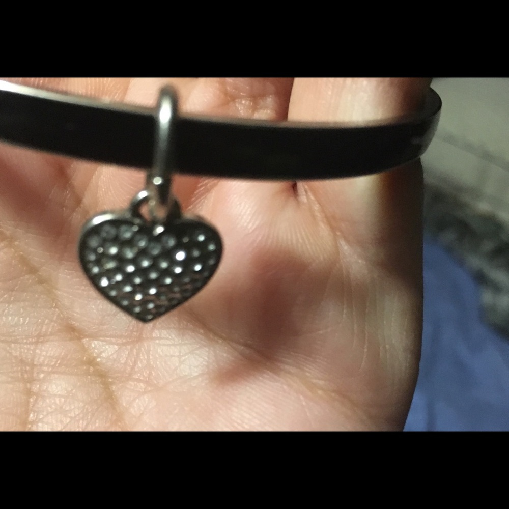 Coach Dangling Heart Black Bangle